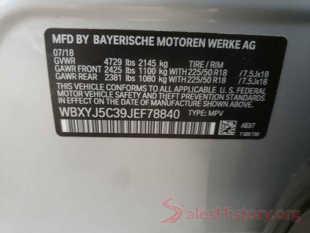 WBXYJ5C39JEF78840 2018 BMW X2