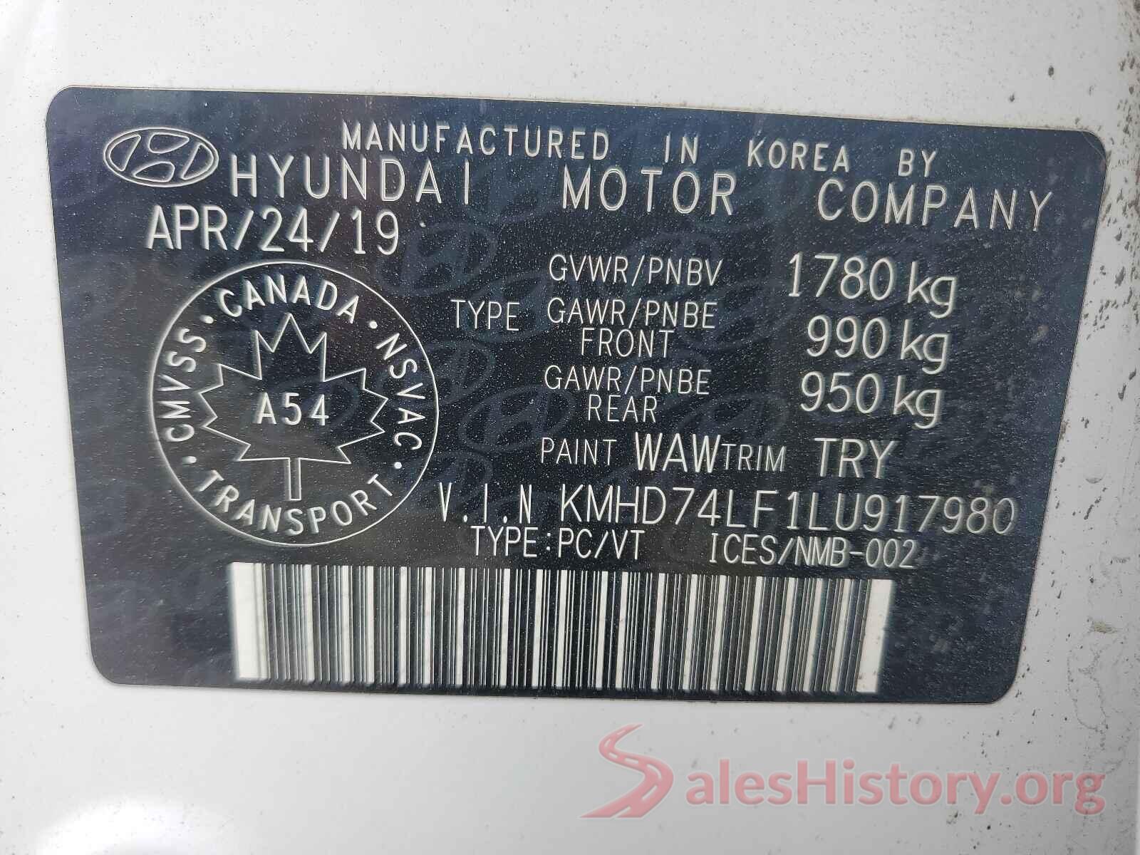 KMHD74LF1LU917980 2020 HYUNDAI ELANTRA