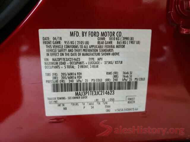 MAJ3P1TE3JC214623 2018 FORD ALL OTHER