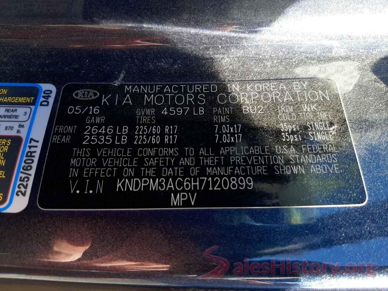 KNDPM3AC6H7120899 2017 KIA SPORTAGE