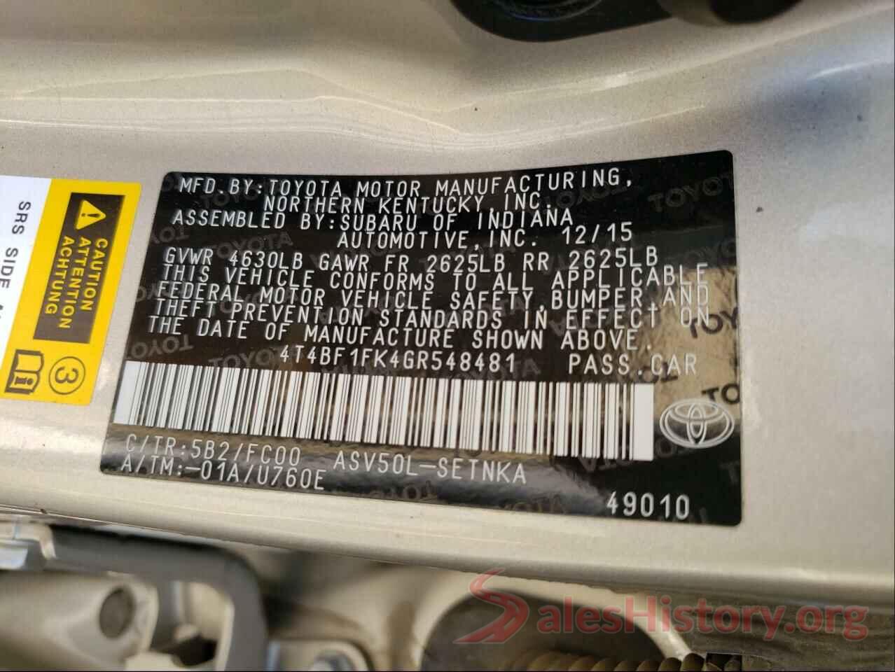 4T4BF1FK4GR548481 2016 TOYOTA CAMRY