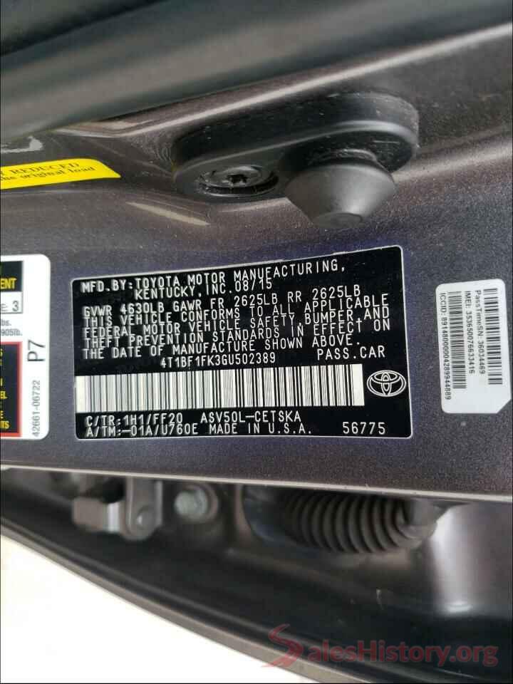 4T1BF1FK3GU502389 2016 TOYOTA CAMRY