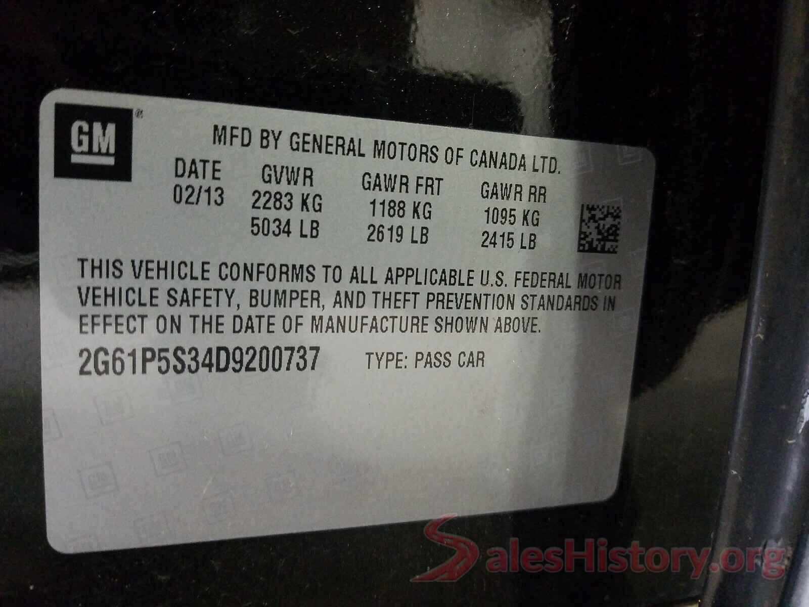 2G61P5S34D9200737 2013 CADILLAC XTS