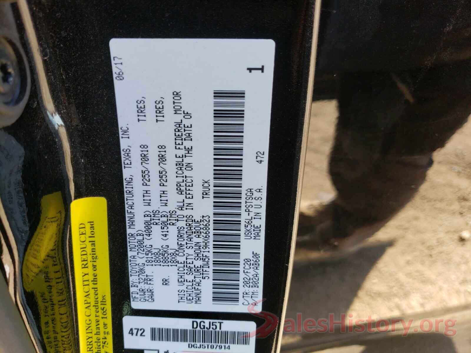 5TFDW5F19HX668623 2017 TOYOTA TUNDRA