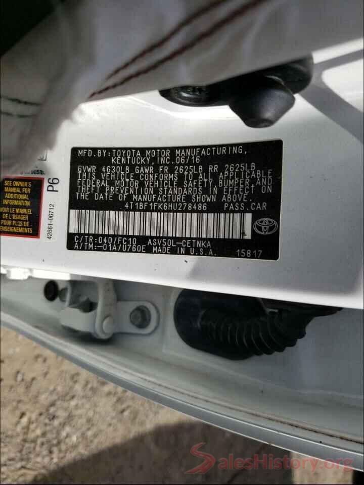 4T1BF1FK6HU278486 2017 TOYOTA CAMRY