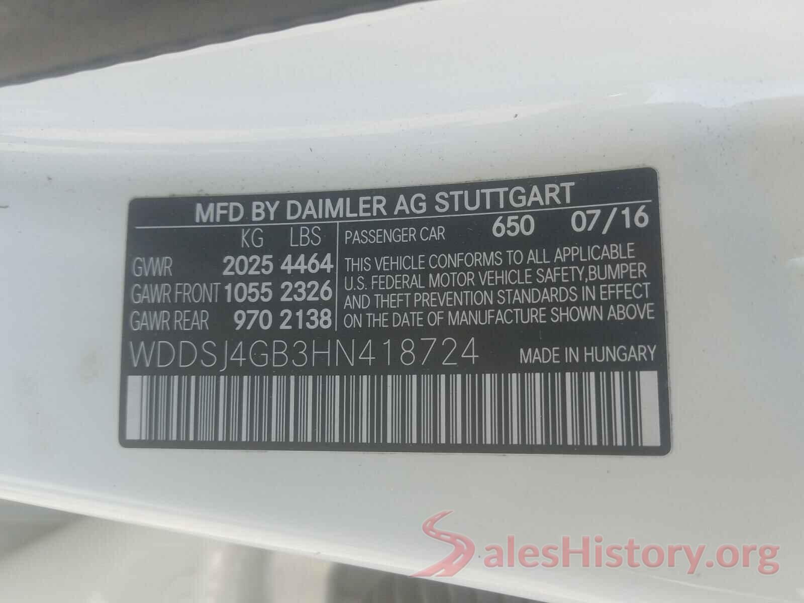 WDDSJ4GB3HN418724 2017 MERCEDES-BENZ C CLASS