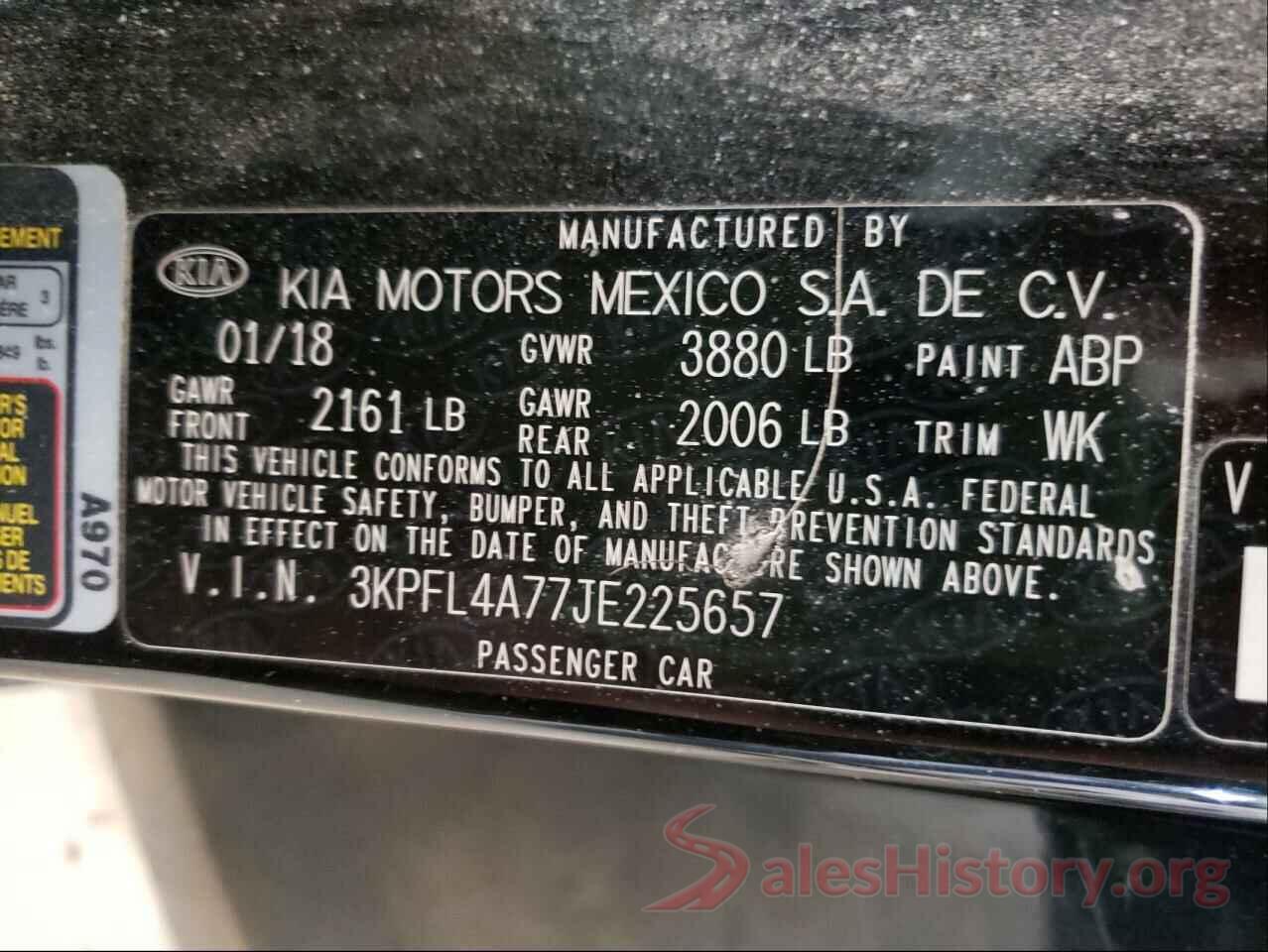 3KPFL4A77JE225657 2018 KIA FORTE