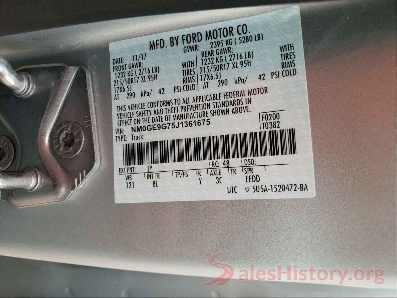 NM0GE9G75J1361675 2018 FORD TRANSIT CO