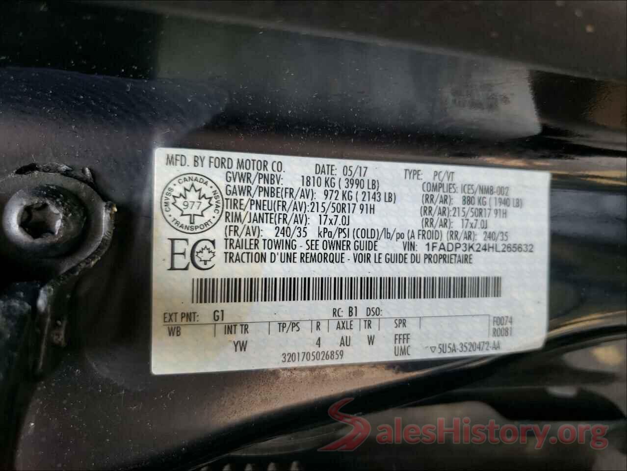 1FADP3K24HL265632 2017 FORD FOCUS