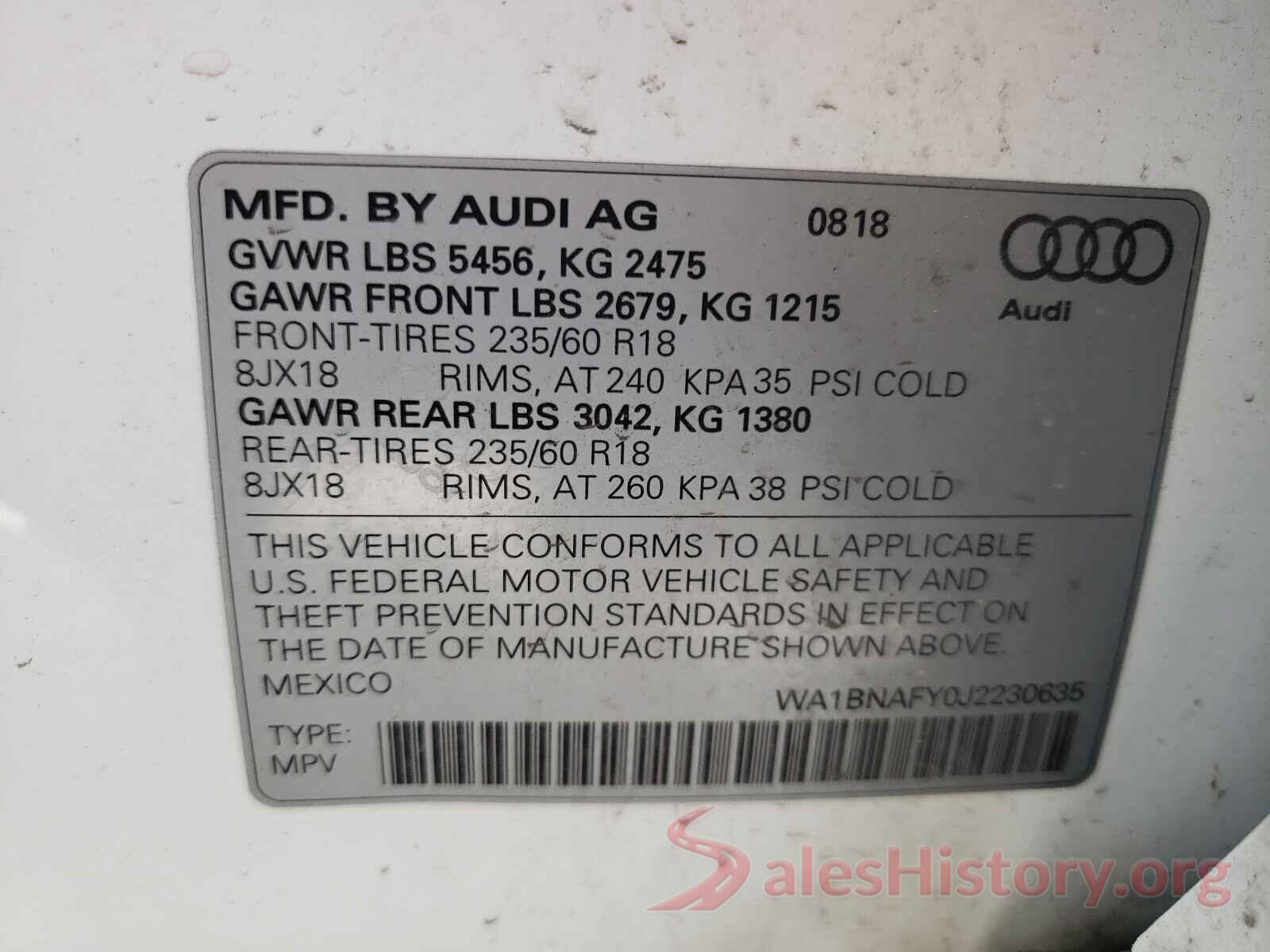 WA1BNAFY0J2230635 2018 AUDI Q5