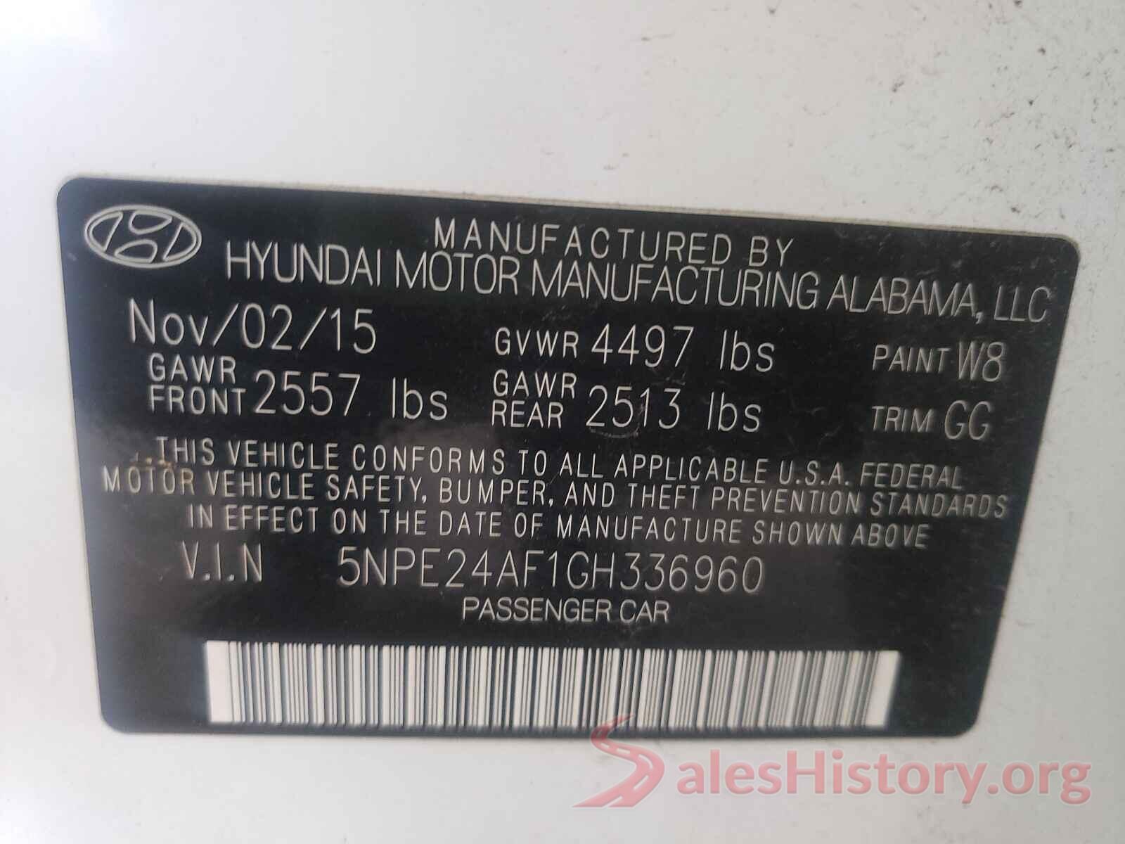 5NPE24AF1GH336960 2016 HYUNDAI SONATA