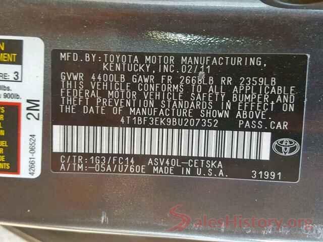 4T1BF3EK9BU207352 2011 TOYOTA CAMRY BASE