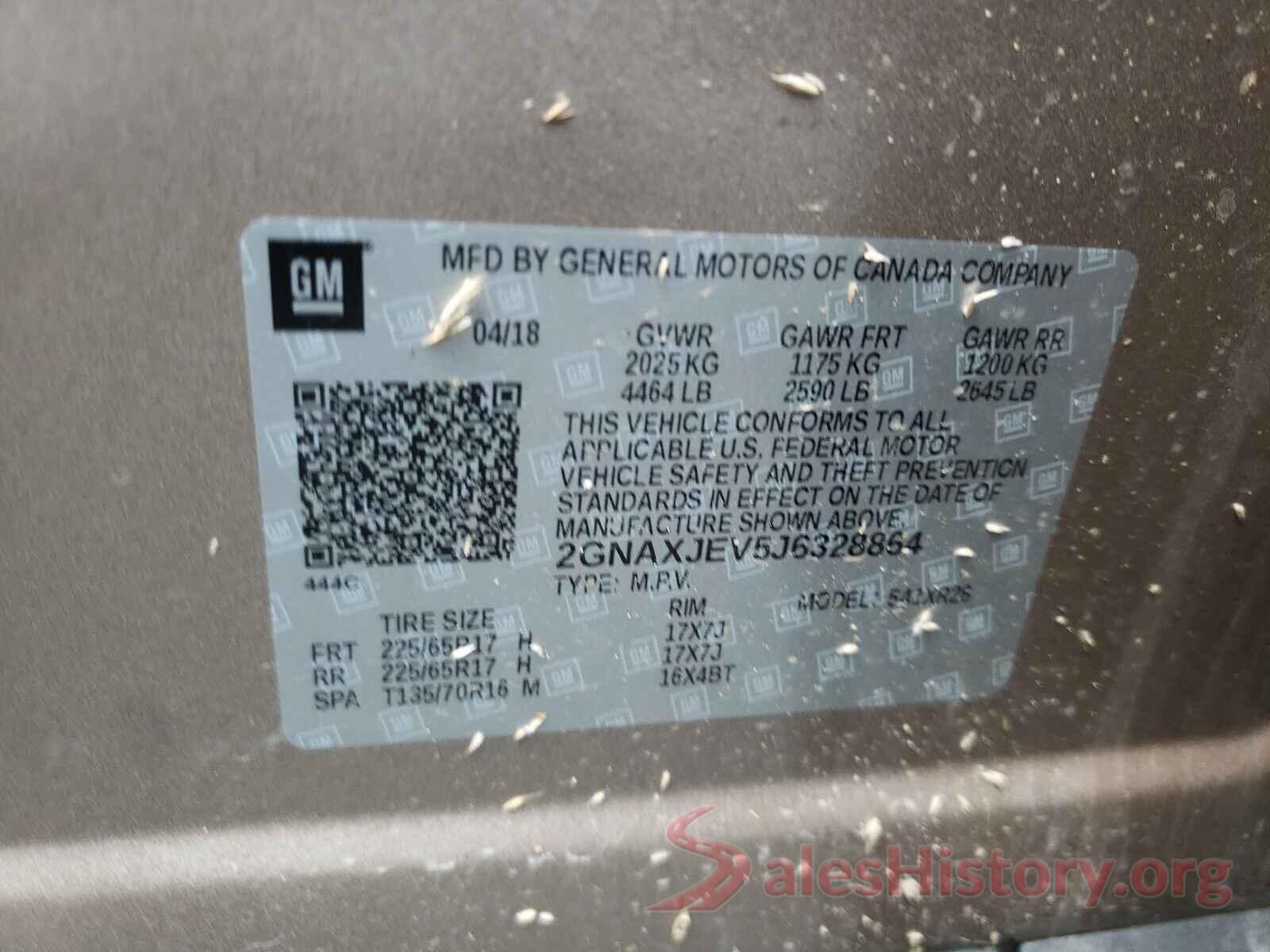 2GNAXJEV5J6328864 2018 CHEVROLET EQUINOX