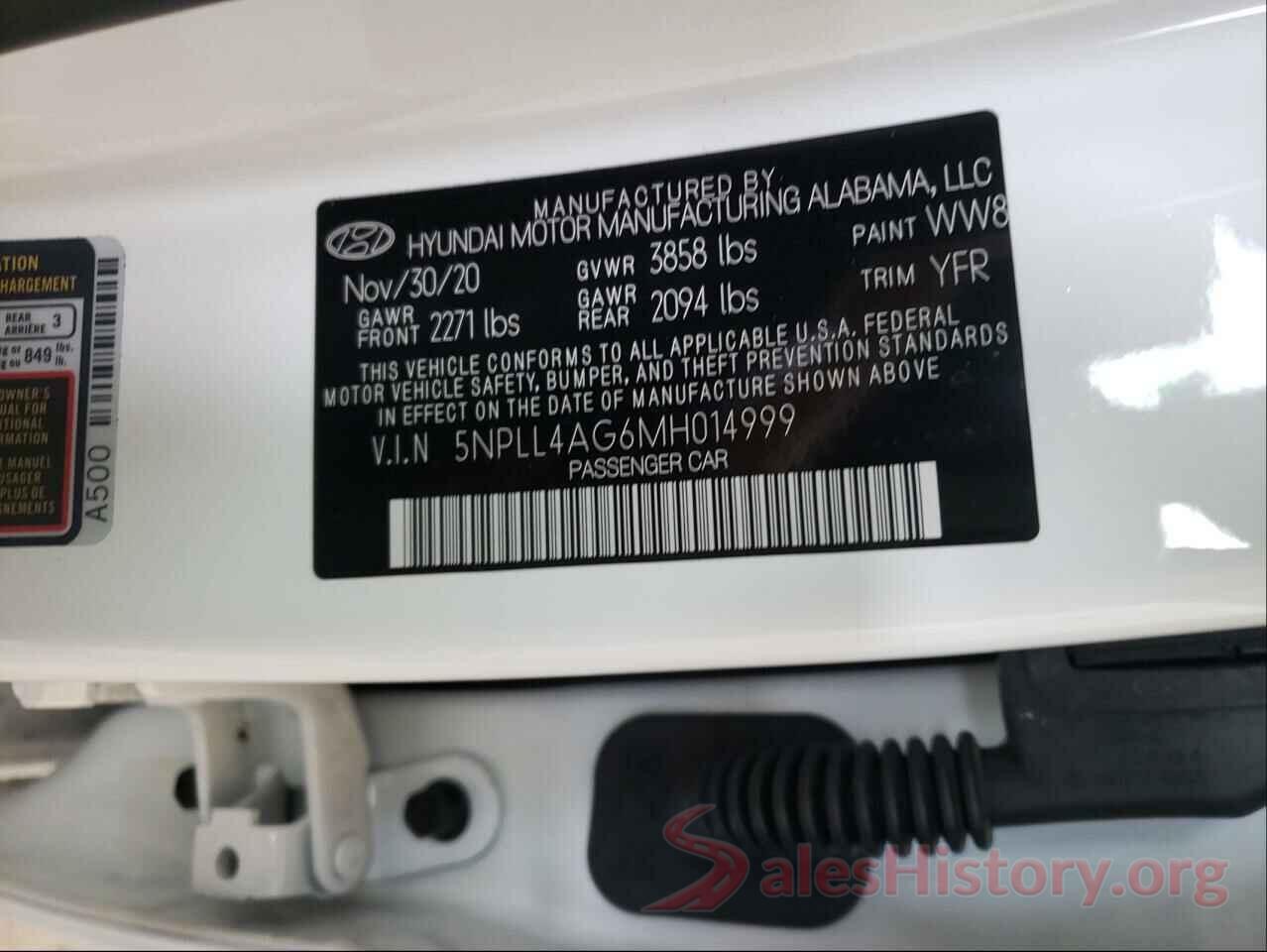 5NPLL4AG6MH014999 2021 HYUNDAI ELANTRA