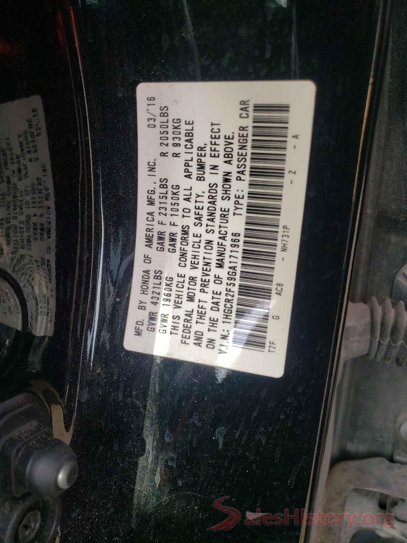 1HGCR2F59GA171966 2016 HONDA ACCORD