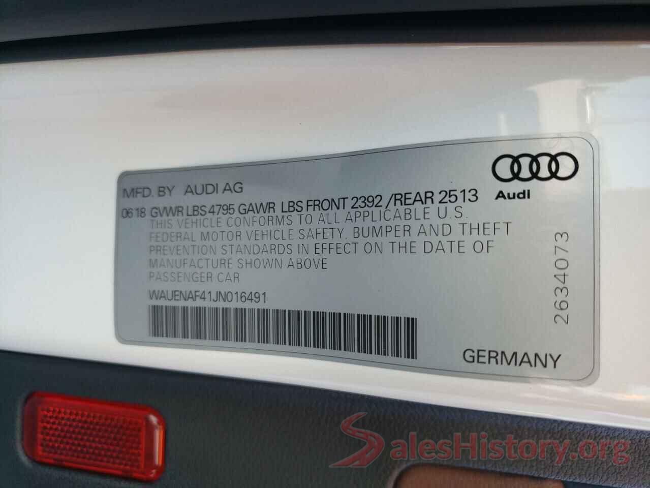 WAUENAF41JN016491 2018 AUDI A4