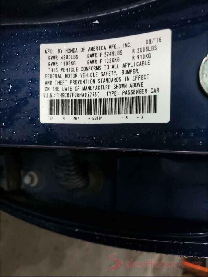 1HGCR2F38HA057750 2017 HONDA ACCORD