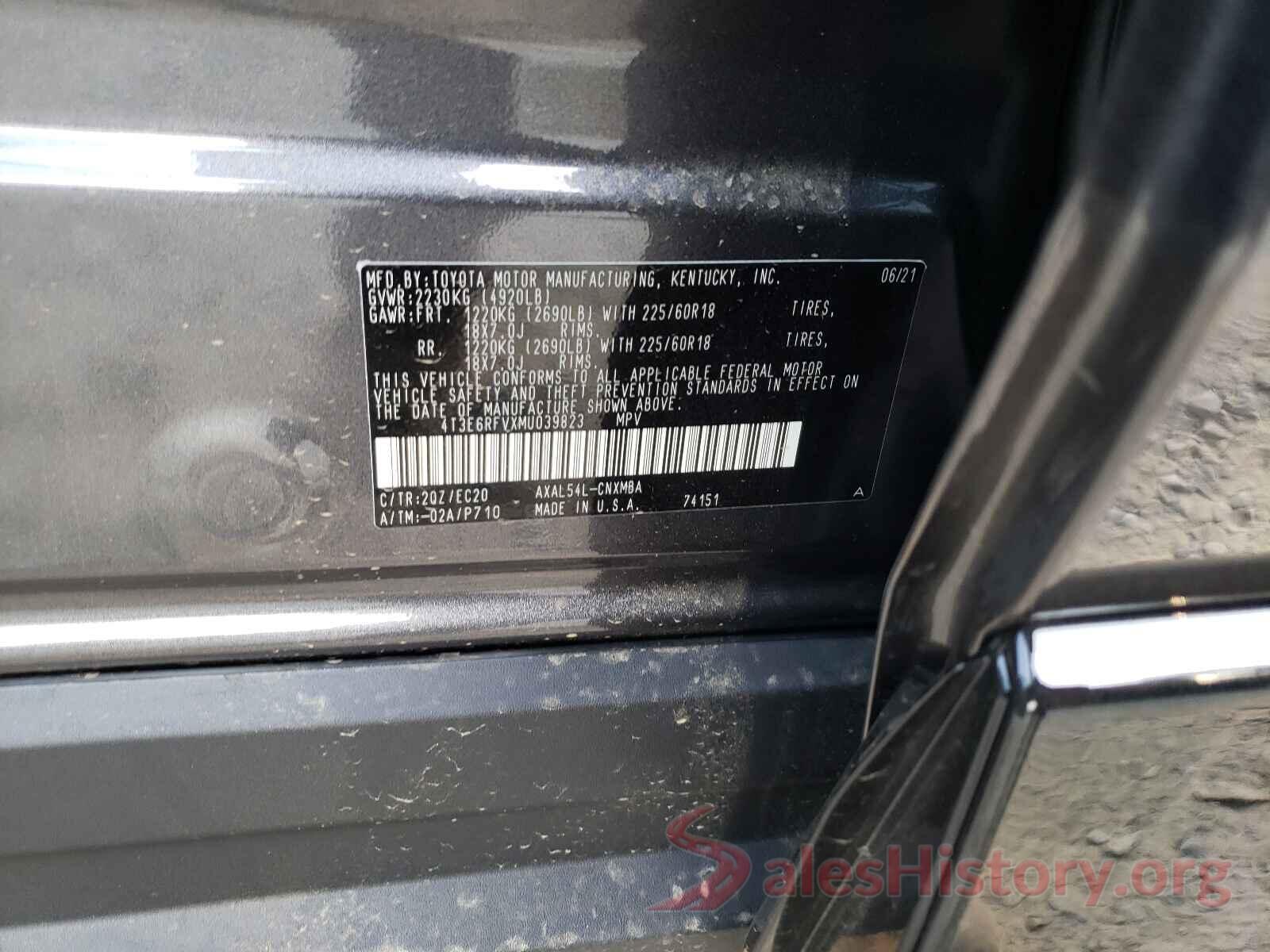 4T3E6RFVXMU039823 2021 TOYOTA RAV4