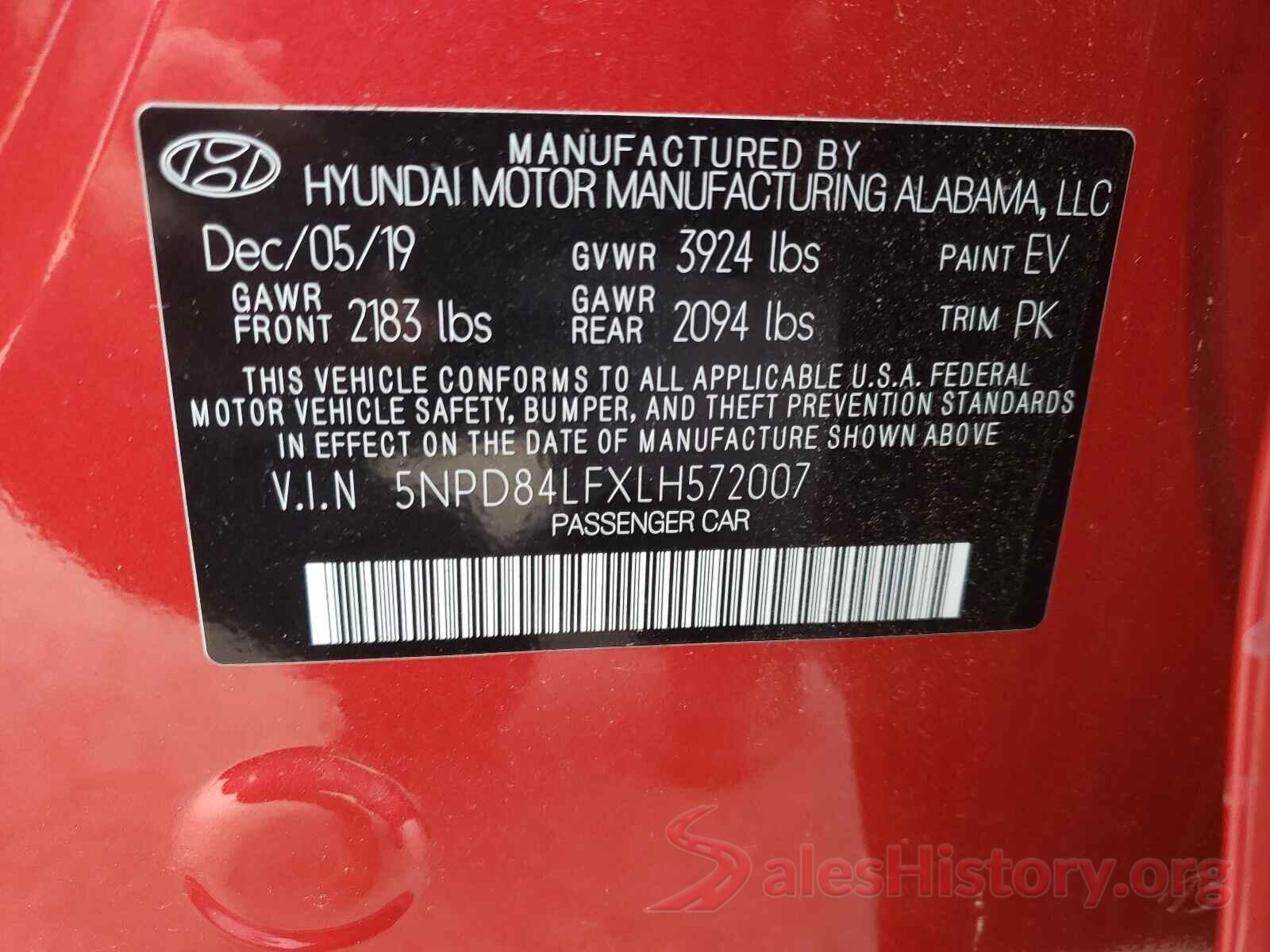 5NPD84LFXLH572007 2020 HYUNDAI ELANTRA