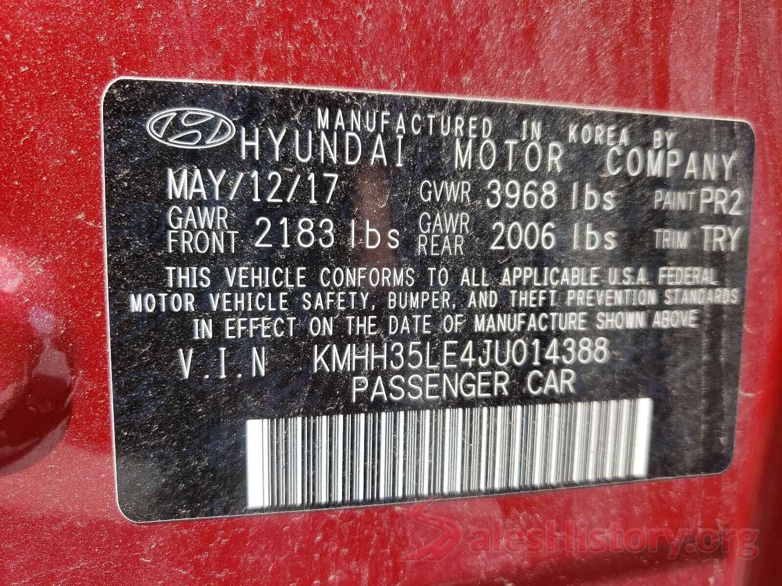 KMHH35LE4JU014388 2018 HYUNDAI ELANTRA