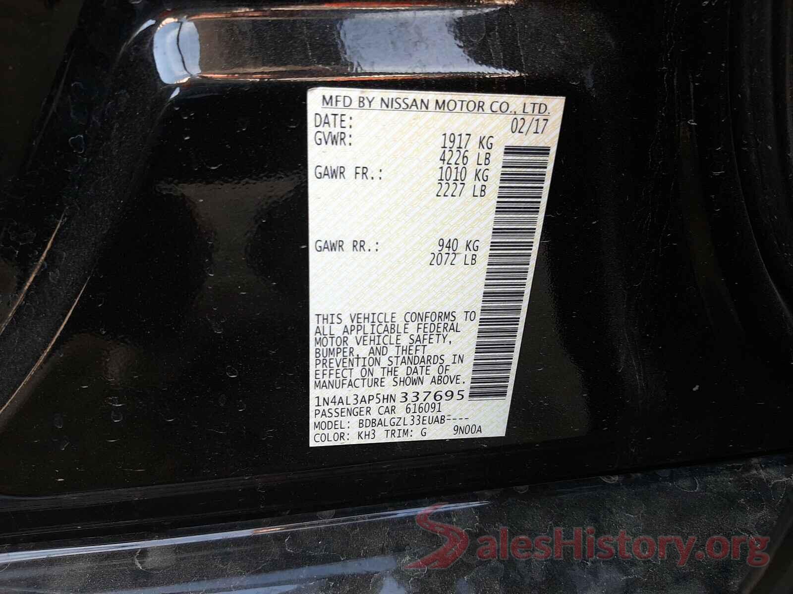 1N4AL3AP5HN337695 2017 NISSAN ALTIMA