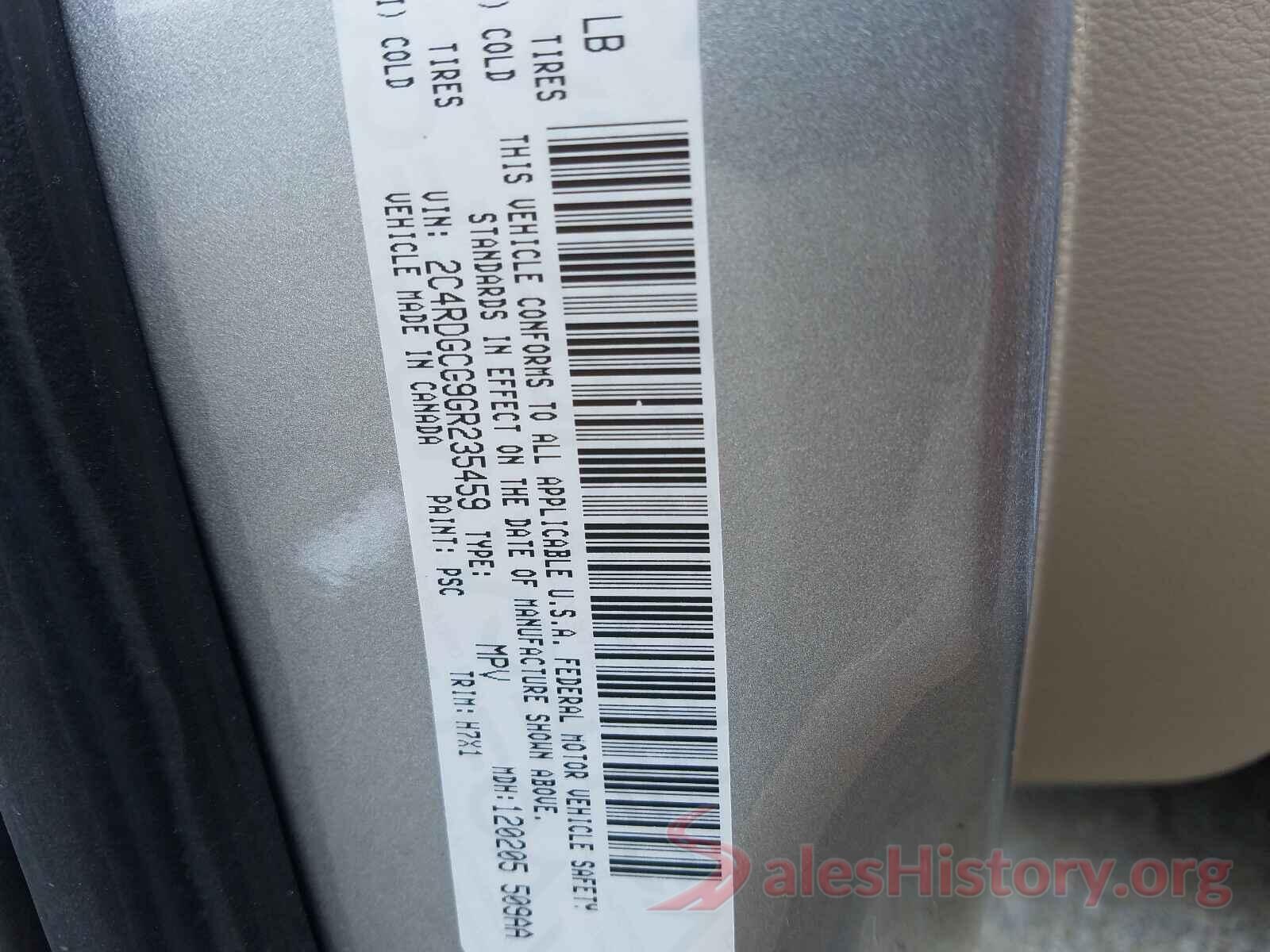 2C4RDGCG9GR235459 2016 DODGE GRAND CARA