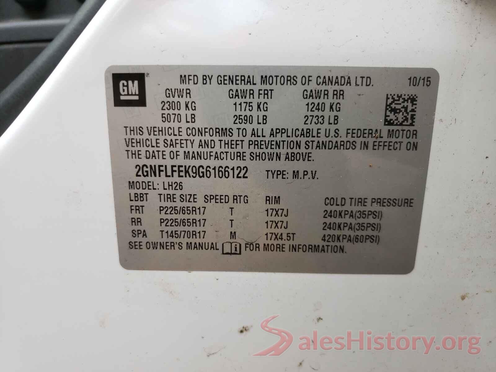 2GNFLFEK9G6166122 2016 CHEVROLET EQUINOX