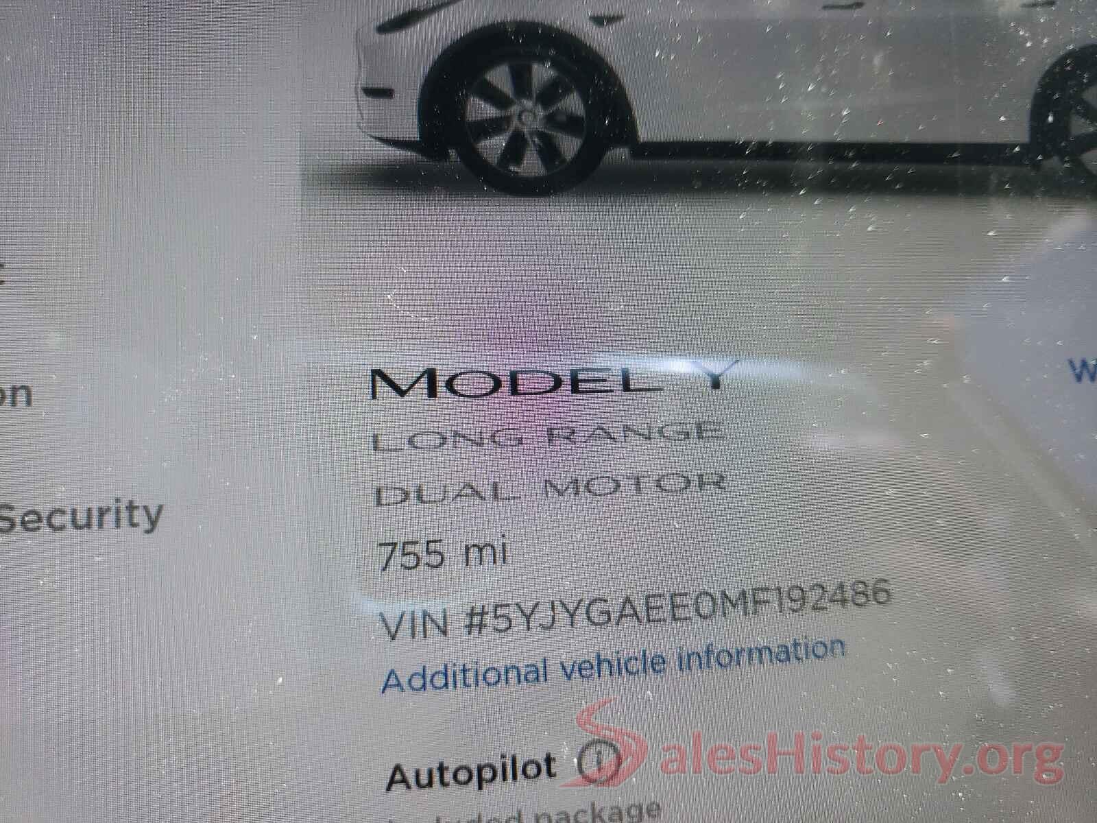 5YJYGAEE0MF192486 2021 TESLA MODEL Y