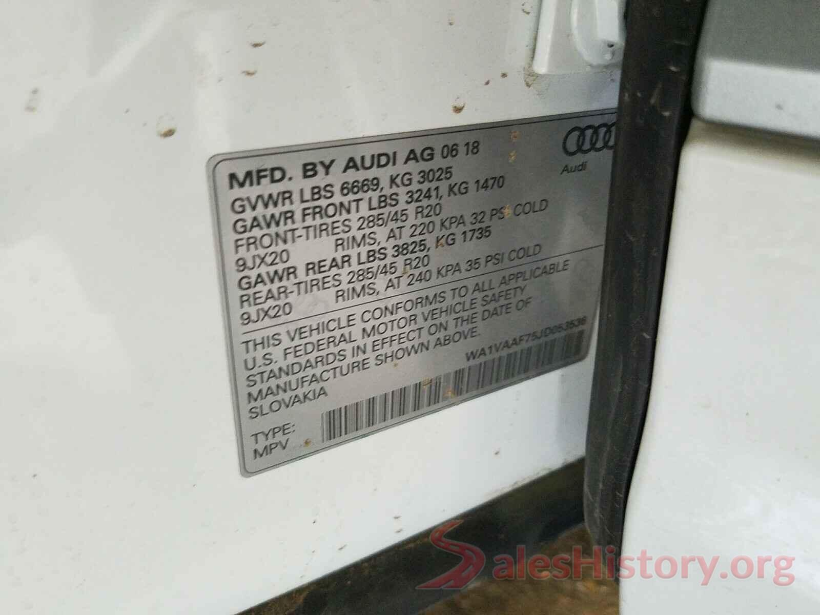 WA1VAAF75JD053536 2018 AUDI Q7