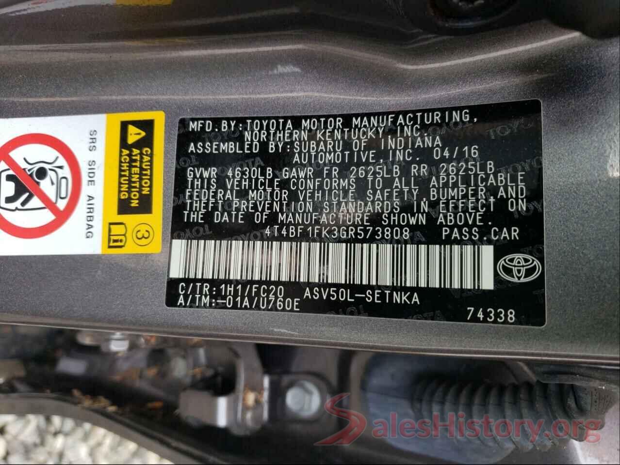 4T4BF1FK3GR573808 2016 TOYOTA CAMRY