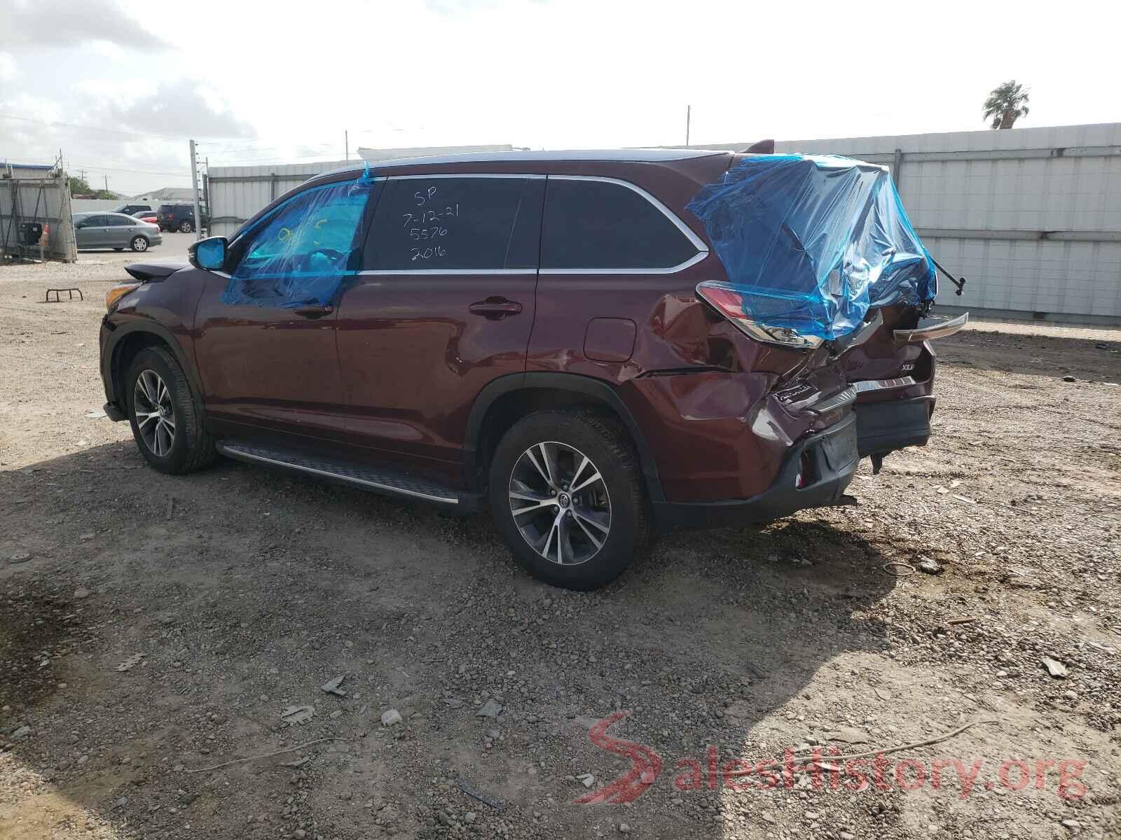 5TDKKRFH5GS185576 2016 TOYOTA HIGHLANDER