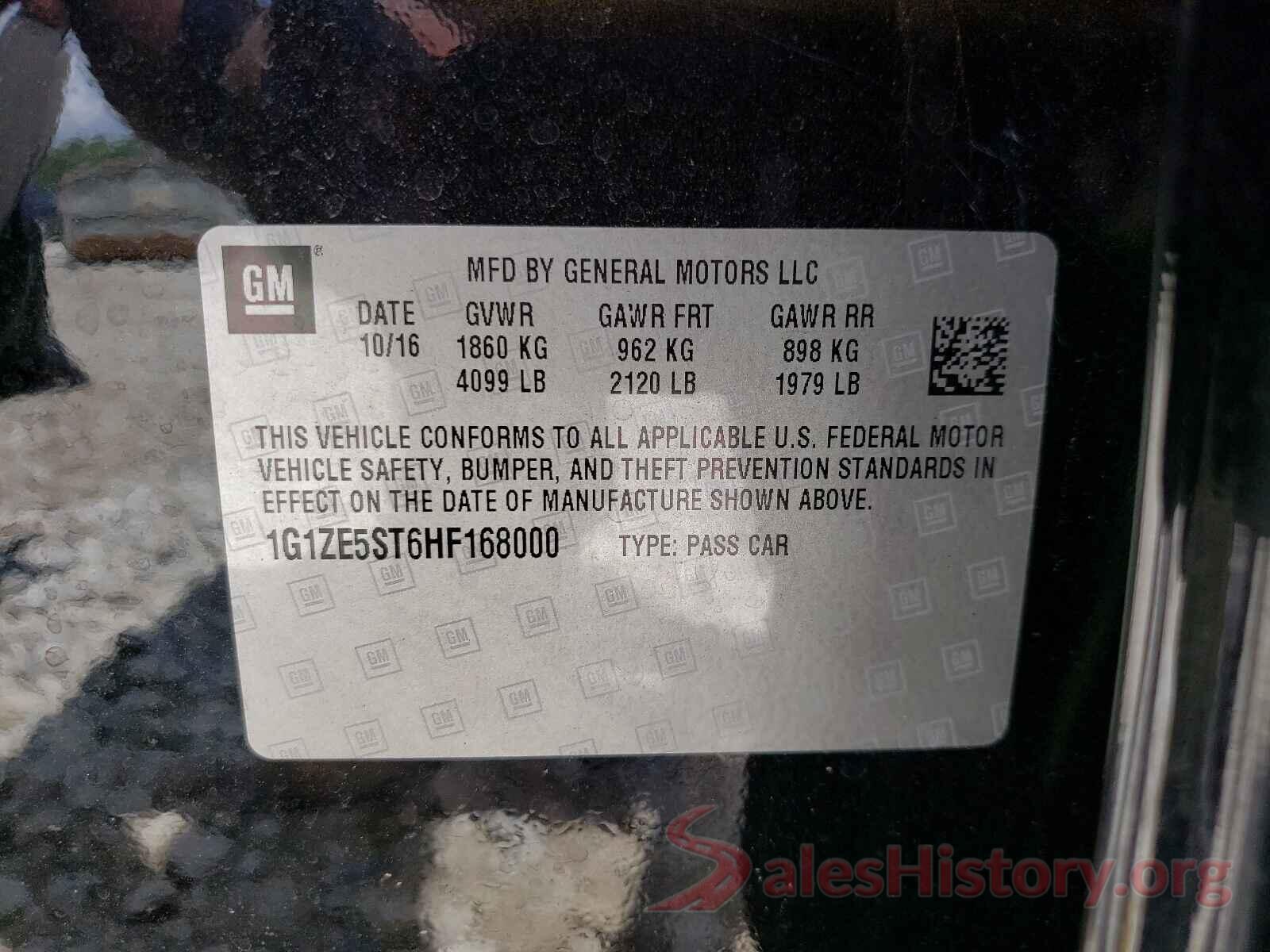 1G1ZE5ST6HF168000 2017 CHEVROLET MALIBU