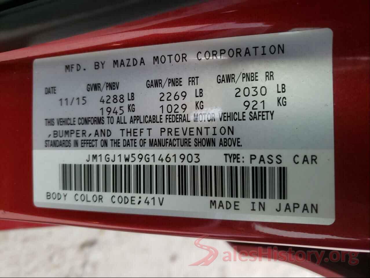 JM1GJ1W59G1461903 2016 MAZDA 6