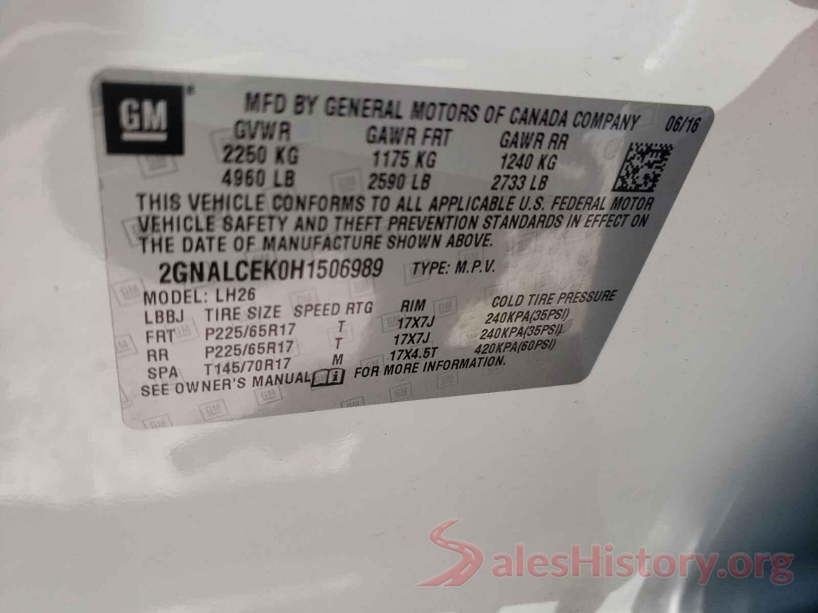 2GNALCEK0H1506989 2017 CHEVROLET EQUINOX