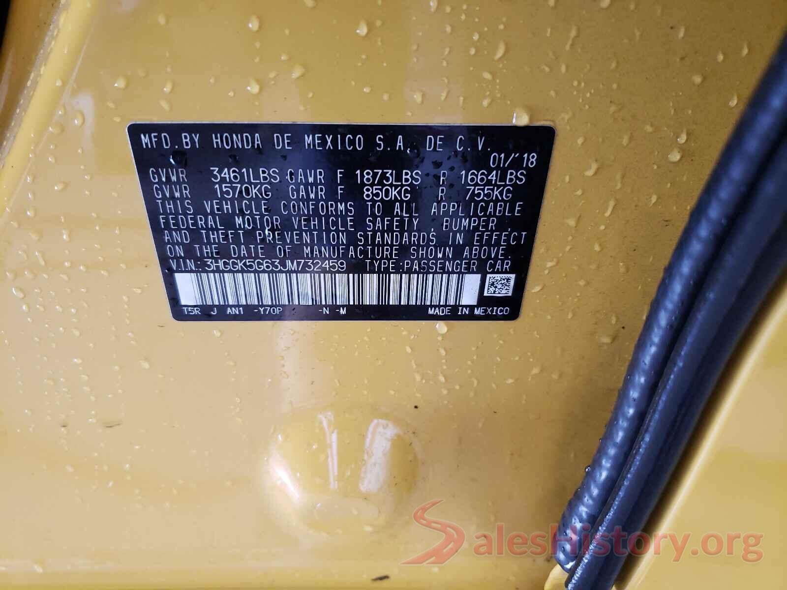 3HGGK5G63JM732459 2018 HONDA FIT