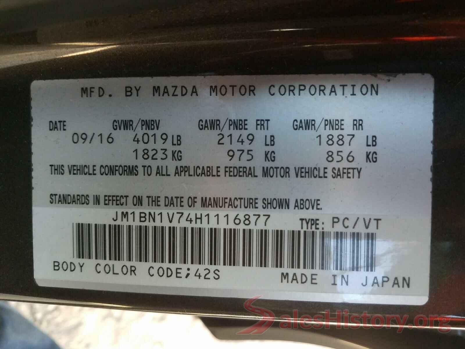 JM1BN1V74H1116877 2017 MAZDA 3