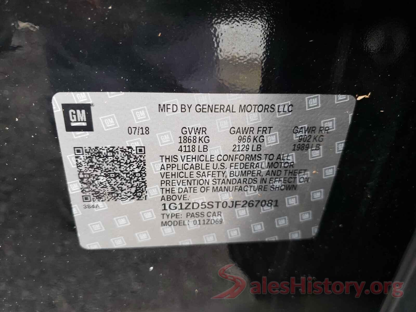 1G1ZD5ST0JF267081 2018 CHEVROLET MALIBU