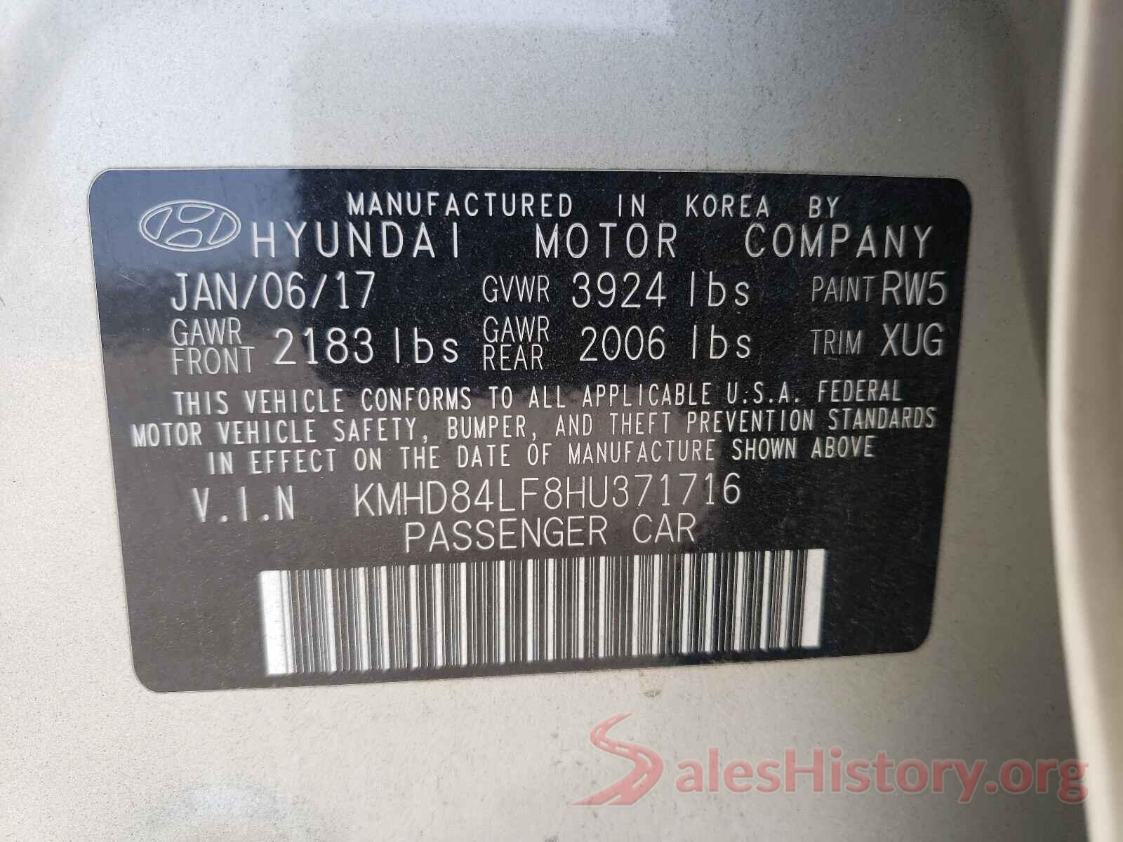 KMHD84LF8HU371716 2017 HYUNDAI ELANTRA