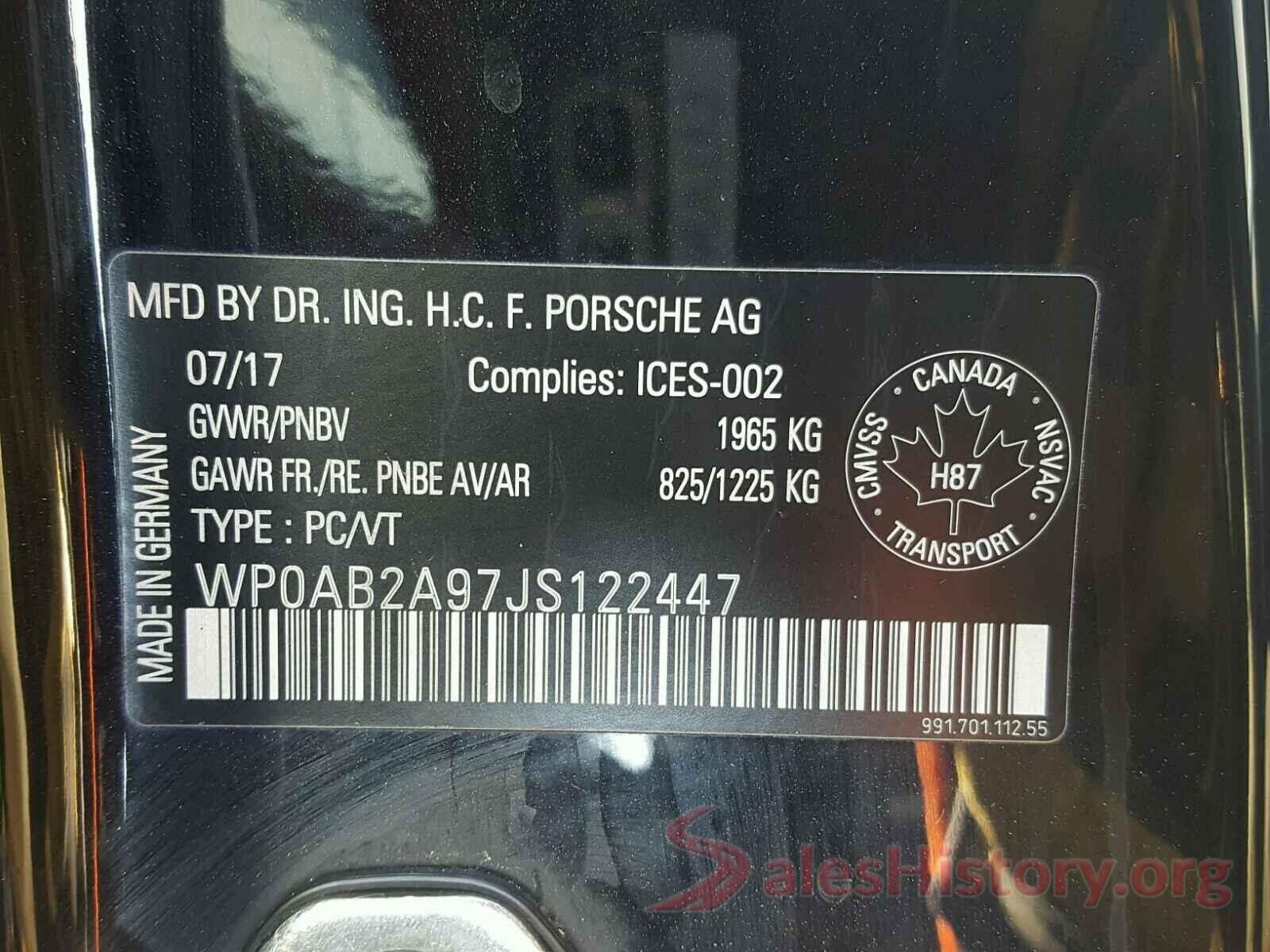 WP0AB2A97JS122447 2018 PORSCHE 911