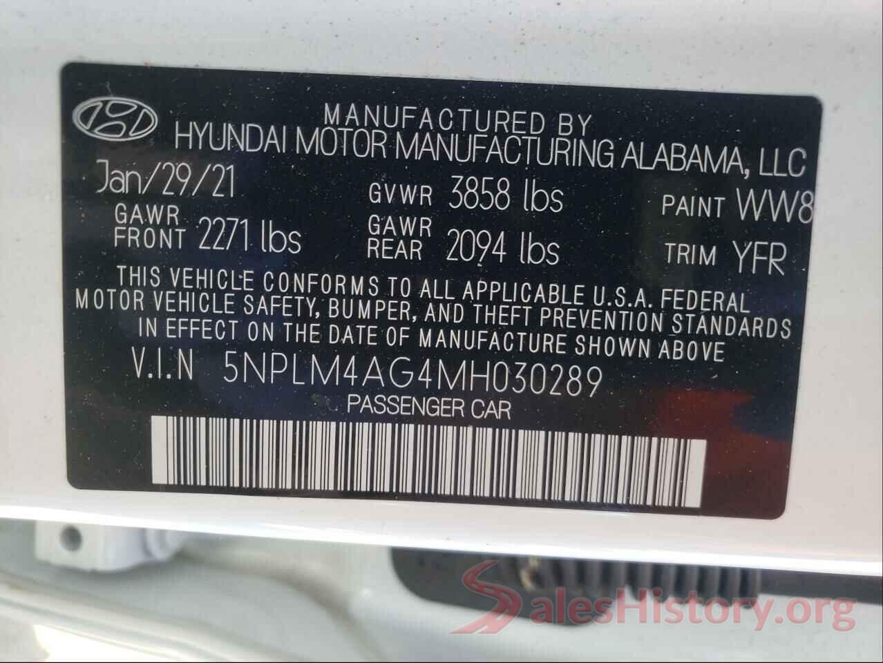 5NPLM4AG4MH030289 2021 HYUNDAI ELANTRA