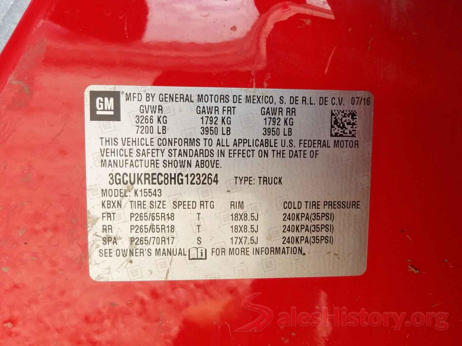 3GCUKREC8HG123264 2017 CHEVROLET SILVERADO