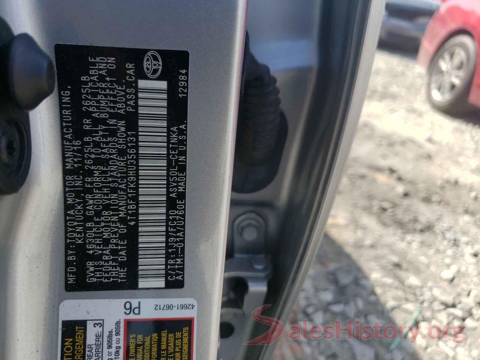 4T1BF1FK9HU356131 2017 TOYOTA CAMRY