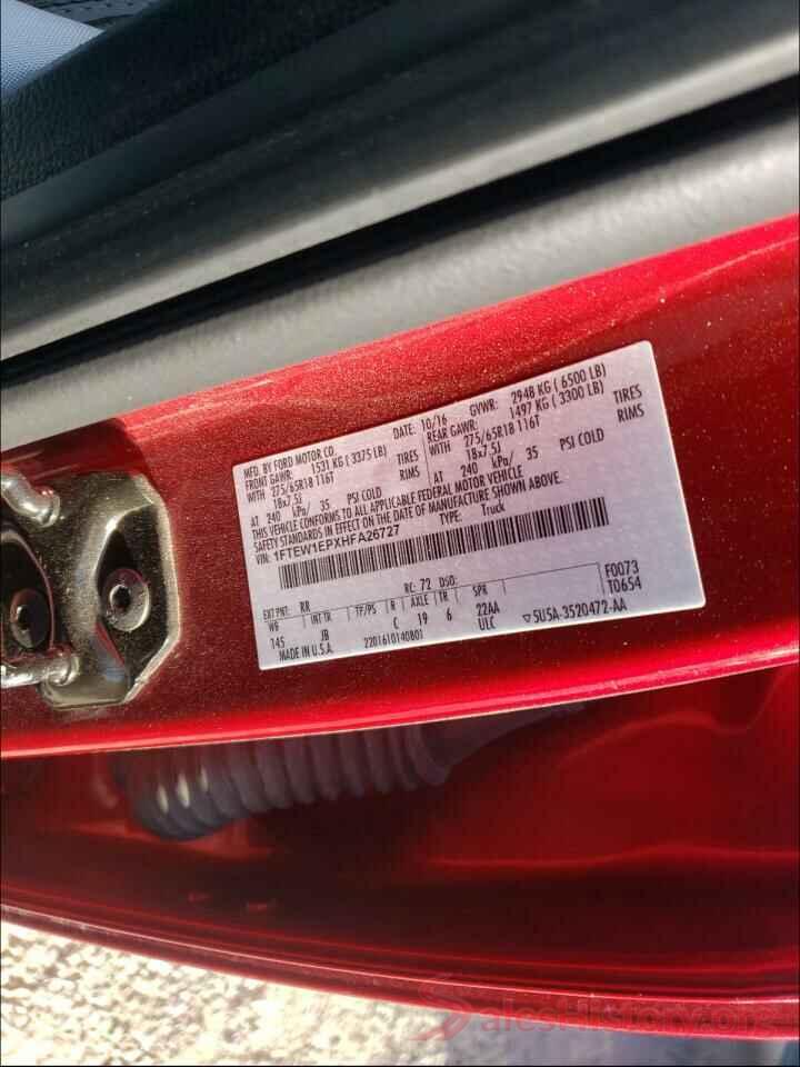 1FTEW1EPXHFA26727 2017 FORD F-150