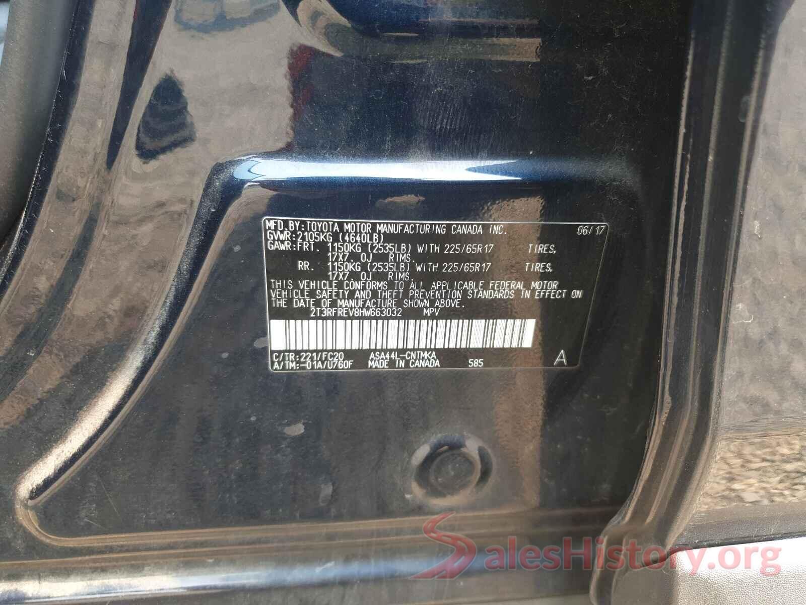 2T3RFREV8HW663032 2017 TOYOTA RAV4