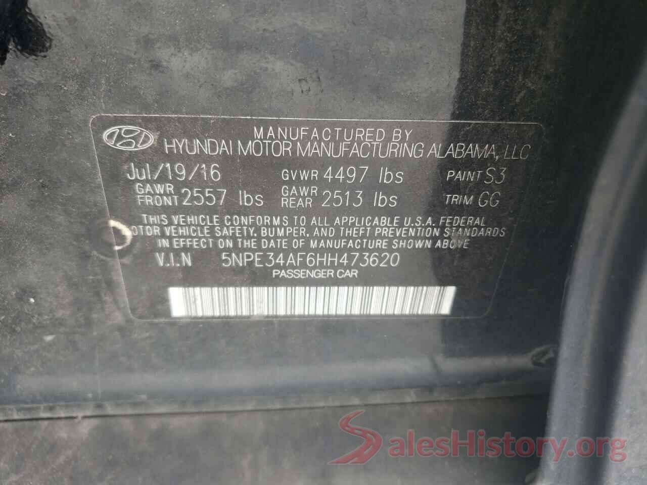 5NPE34AF6HH473620 2017 HYUNDAI SONATA