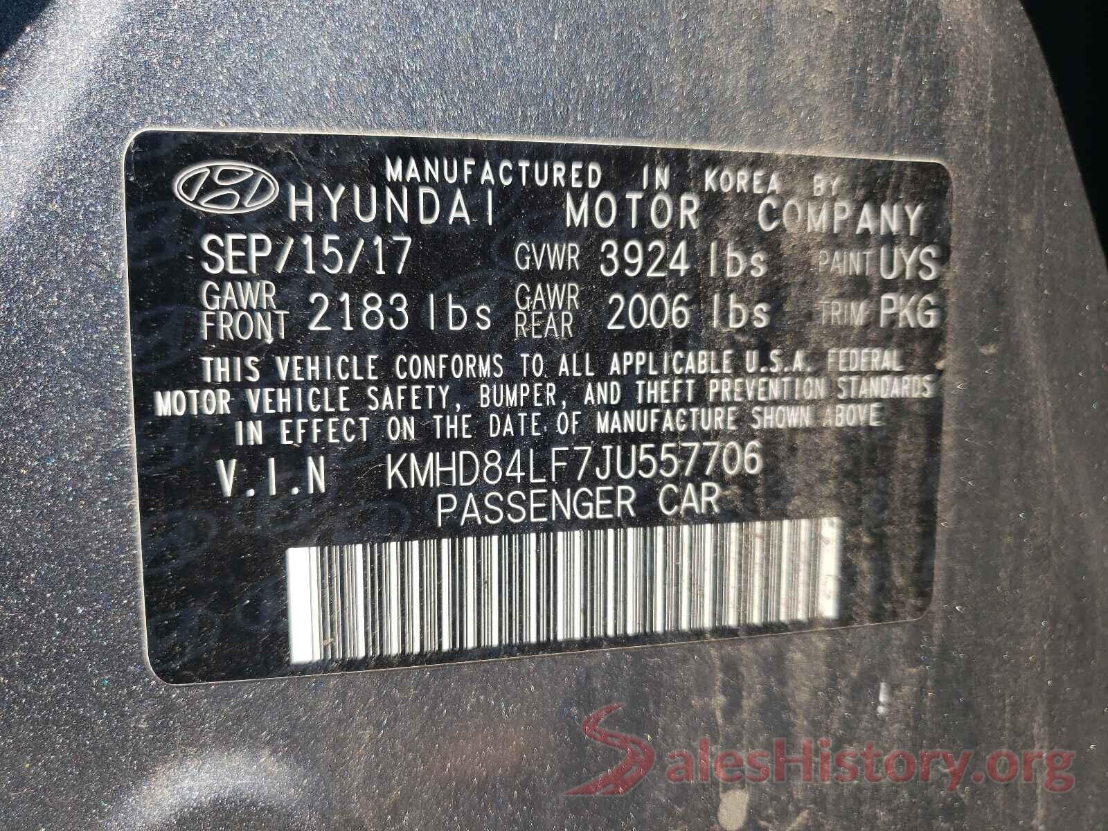 KMHD84LF7JU557706 2018 HYUNDAI ELANTRA