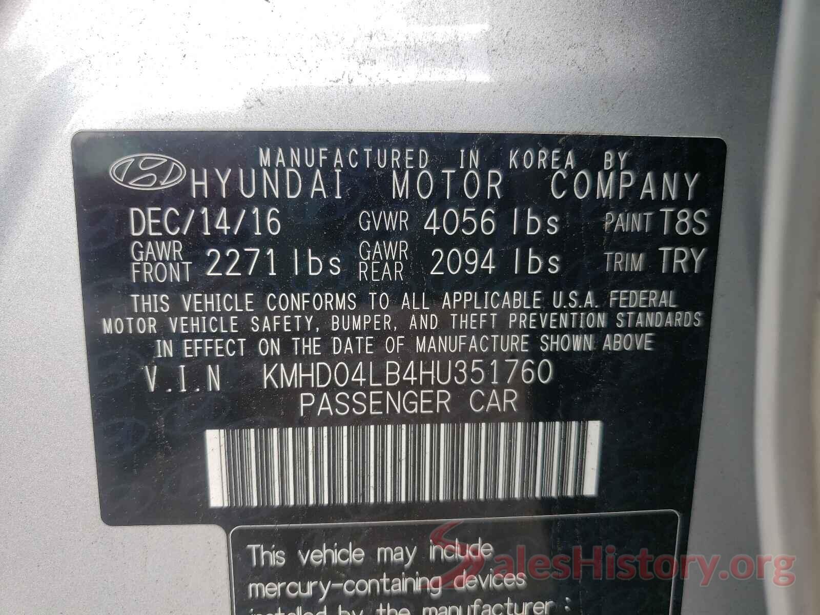 KMHD04LB4HU351760 2017 HYUNDAI ELANTRA