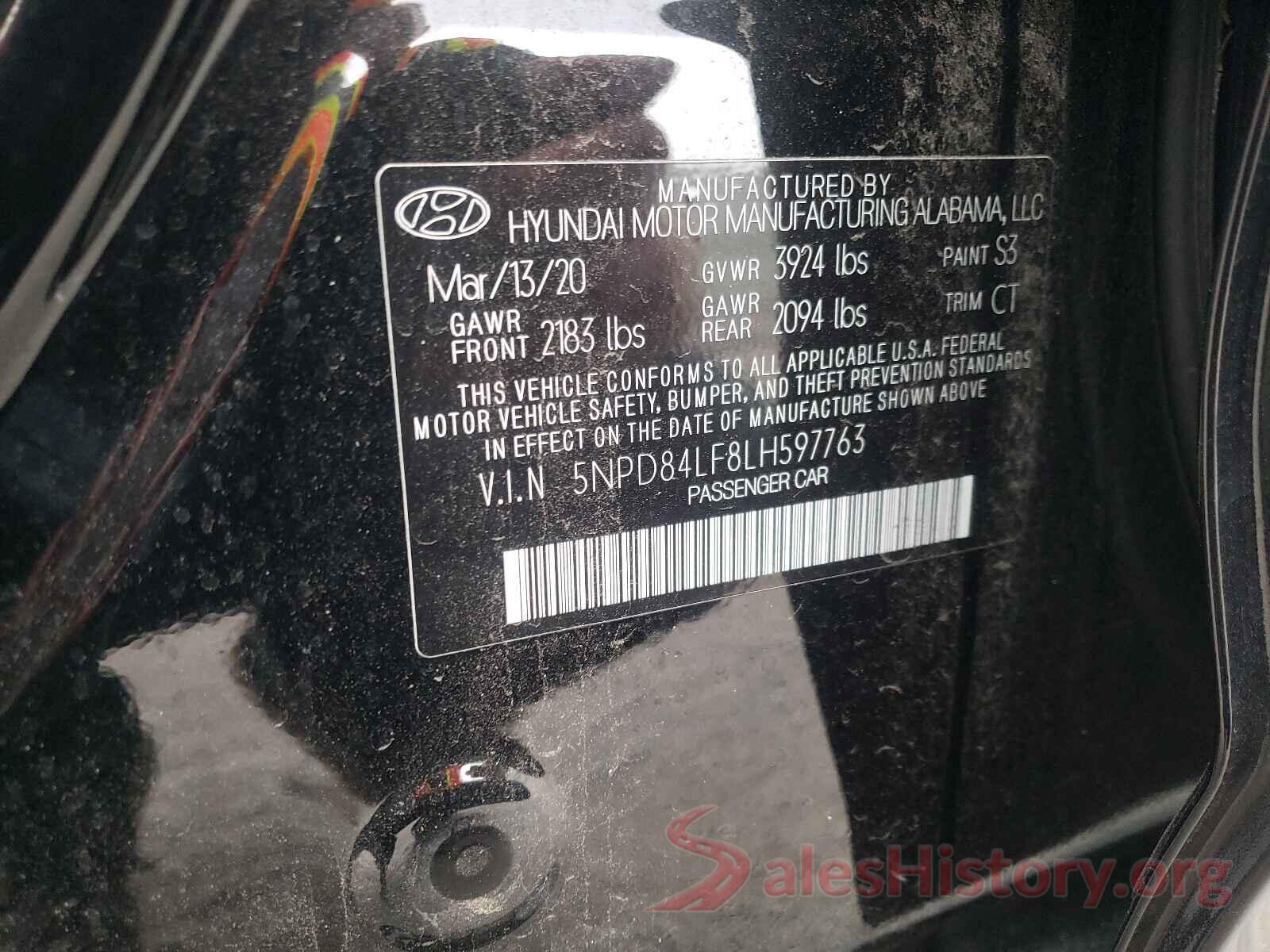 5NPD84LF8LH597763 2020 HYUNDAI ELANTRA