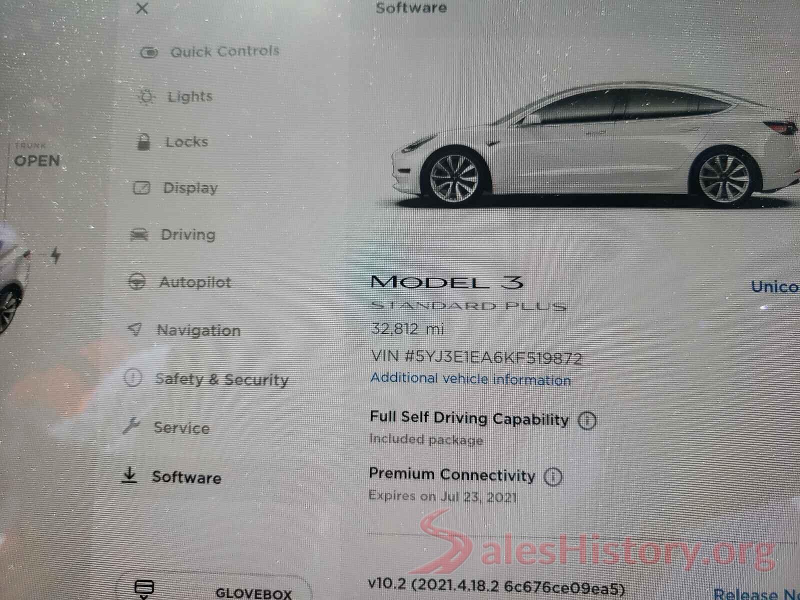 5YJ3E1EA6KF519872 2019 TESLA MODEL 3