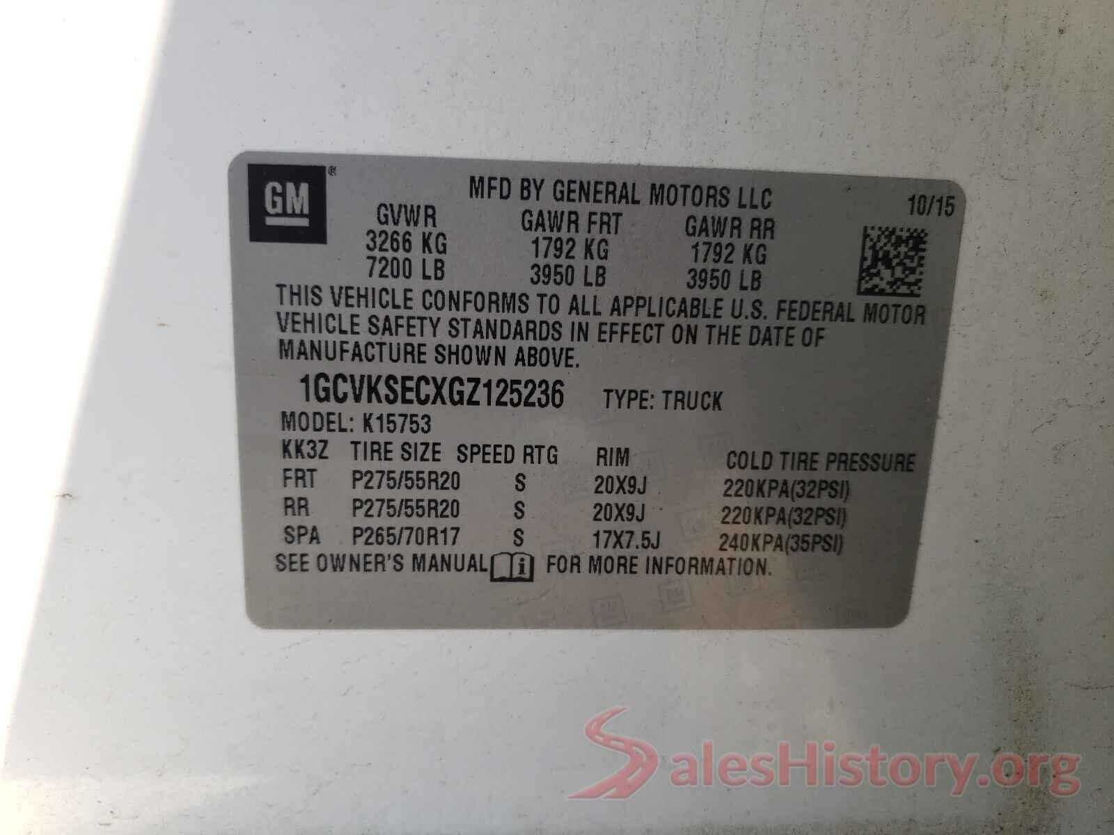 1GCVKSECXGZ125236 2016 CHEVROLET SILVERADO